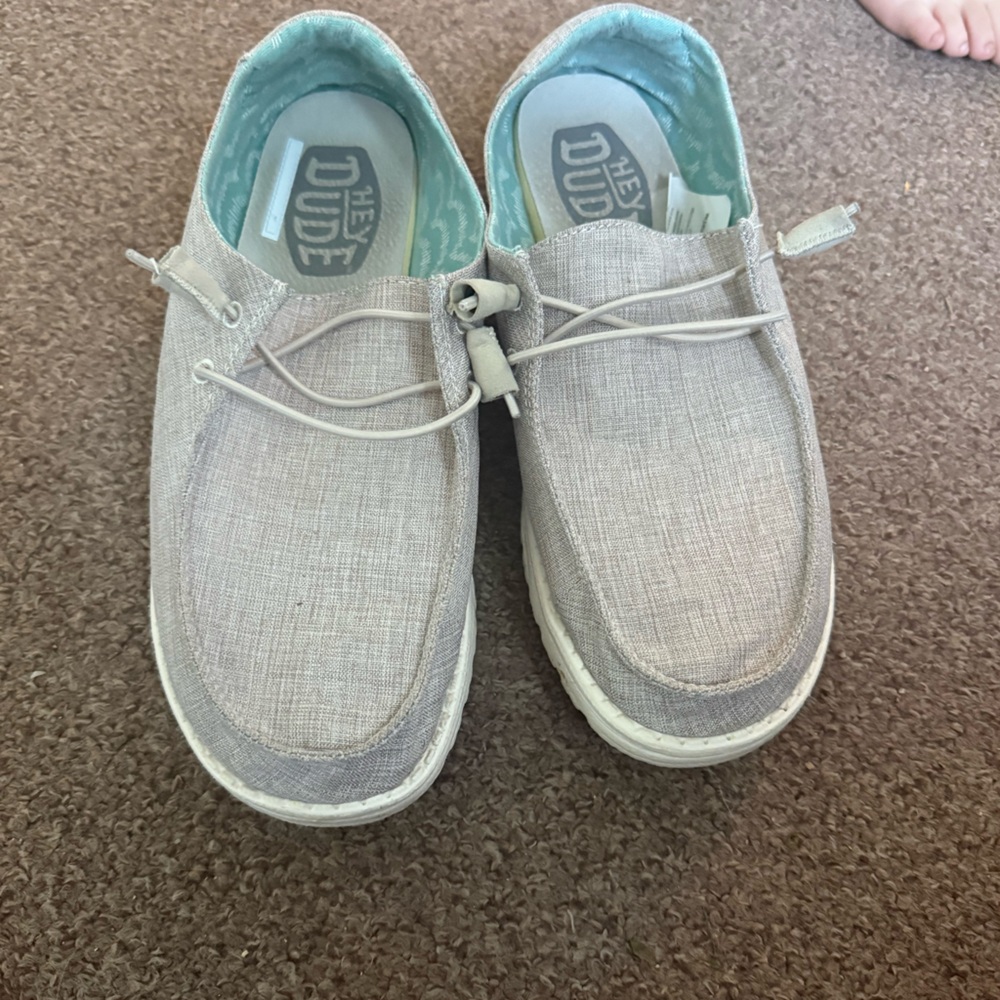 10 Hey Dudes gray shoes